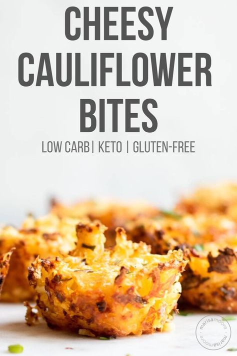 These easy cheddar chive cauliflower bites are the perfect healthy appetizer for your next party! This is healthy party food - an easy recipe with cauliflower! Baked Cauliflower Bites, Shower Appetizers, Vegetarian Appetizer, Healthy Party Food, Cheesy Cauliflower, Cauliflower Bites, Cheese Bites, Vegetarian Appetizers, Party Appetizer