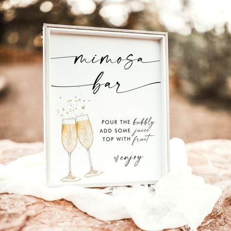 Boho Bridal Shower Mimosa Bar Sign  Bubbly Bar  Zazzle Momosa Baby Shower Bar, Momosa Mimosa Bar, Baby Shower Mimosa Bar, Bridal Shower Mimosa Bar, Bridal Shower Mimosa, Cow Baby Shower Invitations, Bubbly Bar Sign, Gold Champagne Flutes, Minimalist Calligraphy