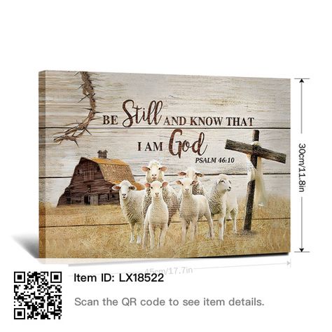 I Shall Not Want, Jesus Landscape, Barn Wall Art, Farmhouse Canvas, Barn Pictures, The Lord Is My Shepherd, Barn Painting, I Am God, Be Still And Know