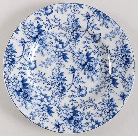 English Garden Salad Plate by Johnson Brothers | Replacements, Ltd. Small Printables, English China Patterns, Fine China Patterns, Victorian Tea Party, Blue And White Dinnerware, Liberty Blue, Garden Salad, English China, China Dishes