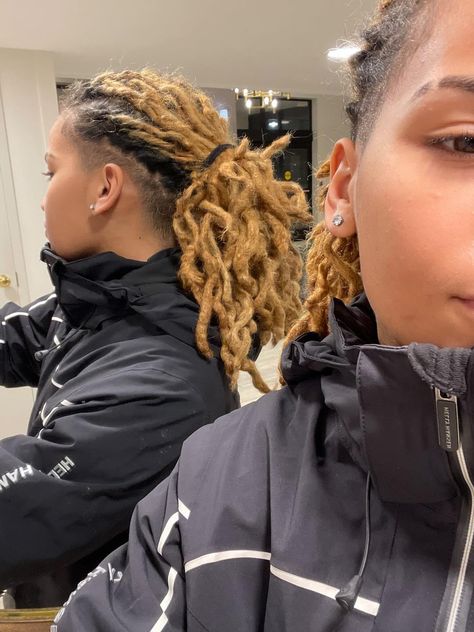 Locs With Temp Fade, Locs And Undercut, Low Taper Fade With Locs, Undercut Locs Women, Blonde Tip Locs, Blonde Locs Men, Undercut With Locs, Dreadlock Undercut, Locs Undercut