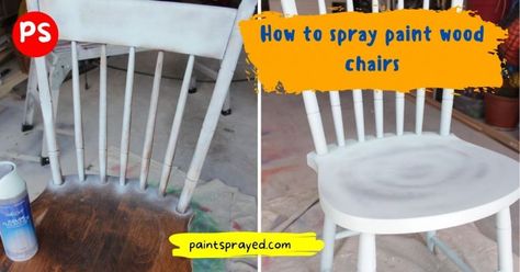 Spray Paint Dining Chairs Black, Spray Painting Dining Room Chairs, Spray Paint Dining Chairs, Spray Paint Wood Chairs, Painting Wood Chairs, Painted Chairs Ideas, Painting Old Chairs, Painting Kitchen Chairs, Painted Chairs Dining Room