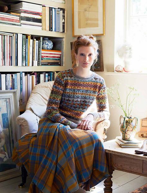 British Style Outfits, Marie Wallin, Knitting & Crochet Tools, Fair Isle Knitting Patterns, Yarn Inspiration, Crochet Wool, Granny Chic, Folk Fashion, Knitwear Fashion