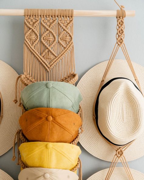 🧢 If you're looking for the perfect gift for that special man in your life, we have something unique and thoughtful that he'll love. Our Boho Hat Storage solution is not just practical but also adds a touch of style to any room. These Wall Hat Hangers are designed with care and crafted from beautiful macrame, making them both functional and decorative. 🧢 👉 Check out more at https://beandaikon.etsy.com/listing/1712466410 or contact us directly! 🎩 #artisanmade #macramedecor #bohemiandecor #ar... Macrame Wall Hat Hanger, Macrame Ball Cap Hanger, Baseball Cap Macrame Holder, Macrame Wall Hanging For Hats, Macreme Hat Hangers, Macrame Making, Hat Hangers, Wall Hats, Boho Inspo