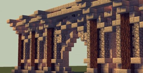 Medieval MainGate for Castle Minecraft Project Pillar Minecraft Ideas, Minecraft Walls Ideas Medieval, Minecraft Castle Wall Designs, Minecraft Kingdom Wall, Minecraft Medieval Wall Design, Fantasy Builds Minecraft, Minecraft Walls Ideas, Castle Walls Minecraft, Castle Wall Minecraft