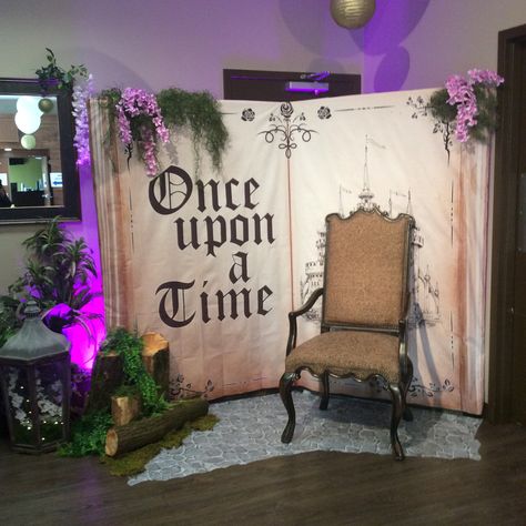 Giant Book Display, Fairytale Stage Design, Oversized Book Prop, Once Upon A Prom Theme, Fairytale Homecoming Float, Fairytale Decorations Diy, Once Upon A Time Theme Prom, Once Upon A Time Homecoming Theme, Once Upon A Time Dance Theme