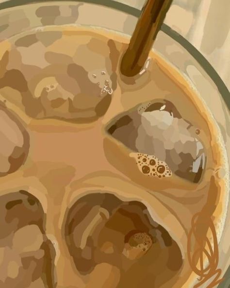 Digital Coffee Art, Coffee Aesthetic Painting, Coffee Aesthetic Drawing, Coffee Drawing Aesthetic, Coffee Aesthetic Art, Coffee Art Aesthetic, Coffee Reference, Coffee Painting Canvas, Coffee Artwork