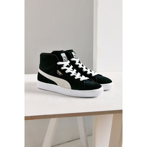 Puma Suede Classic Mid Jr Sneaker ($55) ❤ liked on Polyvore featuring shoes, sneakers, high top shoes, hi tops, high top trainers, puma high tops and traction shoes Puma High Top Sneakers Outfit, Puma High Top Sneakers, Puma Shoes Outfit, High Top Sneakers Outfit, Puma High Tops, Sneakers High Top, Striped Shoes, Suede Leather Shoes, Puma Suede