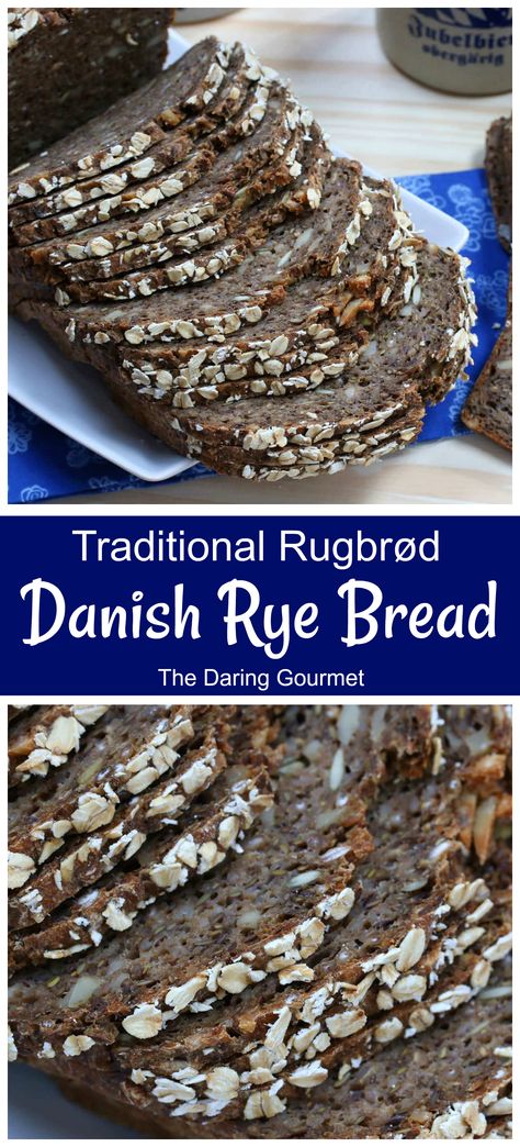 This authentic homemade Danish rye bread (rugbrod) is packed with nutrients, has a fantastic texture and tastes  absolutely incredible! Danish Rye Bread, Danish Cuisine, Rye Bread Recipes, Scandinavian Food, Danish Food, Rye Bread, Bread Recipes Homemade, Artisan Bread, Bread Rolls