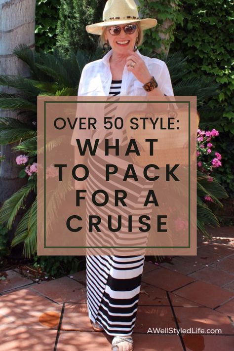 Packing for a cruise requires versatile pieces that can be styled mulitple ways. Here's how to pack less items that can be worn onboard your ship and on shore leave. Capsule Wardrobe For Cruising, Cruise Ship Fashion, Cruise Ship Attire For Women, Clothes To Wear On A Cruise Outfit Ideas, Cruise Chic Outfits, Cruise Capsule Wardrobe Over 40, How To Dress On A Cruise Outfit Ideas, Vacation Clothes For Women Over 50, Cruise Hair Styles Black Women