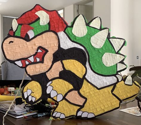 Bowser Pinata, Bowser Birthday, Mario Bros Party, Piñata Ideas, Super Mario Birthday Party, Mario Birthday Party, Super Mario Birthday, Mario Birthday, Super Mario Brothers