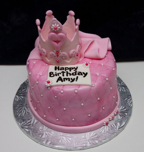 Happy Birthday Amy! Happy Birthday Amy, Princess Crown Cake, Nursing Cake, Inside Cake, Crown Birthday, Crown Cake, Beautiful Cake Designs, Disney Princess Party, Princess Cake