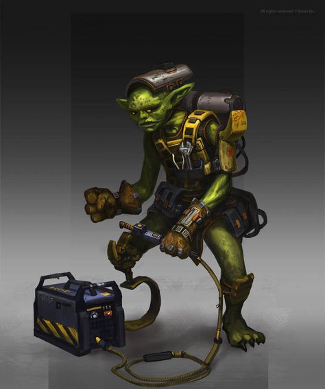 Goblin Engineer, Goblin Character, Goblin Art, Space Fantasy, Rpg Games, Dark Matter, Warhammer Fantasy, Sci Fi Fantasy, Detailed Image