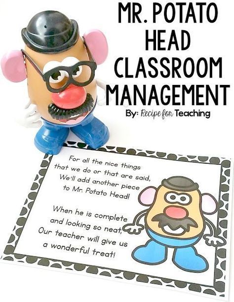 FREE printable for using a Mr. Potato Head as a classroom management tool! Pulling Sticks Classroom, Mr Potato Head Behavior Management, Behavior Management For Substitutes, Management Poster, Classroom Management Ideas, Disney Themed Classroom, Class Participation, Classroom Management Elementary, Classe D'art