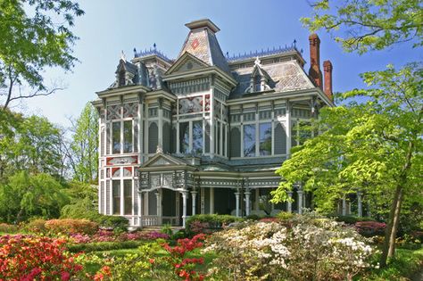 Victorian house -- Newnan, GA Victorian Homes Floor Plans, Small Victorian Homes, Victorian Home Exterior, Modern Victorian Homes, Victorian Homes Exterior, Old Victorian House, Mediterranean Revival, Old Victorian Homes, Georgia Vacation