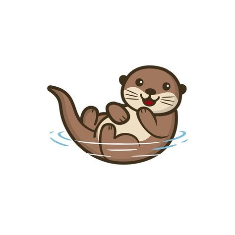 Animal cute otter illustration | Premium Vector #Freepik #vector #water #character #cartoon #sea Cute Otter Drawing Kawaii, Cute Sea Otter Drawings, Sea Otter Cartoon, Animal Cute Illustration, Cartoon Otter Drawing, Sea Otter Drawing Easy, How To Draw An Otter, Animal Cartoon Drawings, Otter Drawing Simple