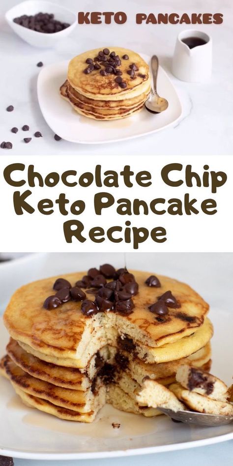 Keto Pancake Recipe, Low Carb Pancake, Chocolate Chip Pancakes Recipe, Best Keto Pancakes, Chocolate Protein Pancakes, Diet Desserts Recipes, Quick Keto Breakfast, Low Carb Pancakes, Chocolate Pancakes