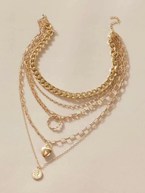 Nontraditional Engagement Rings, Heart Coin, Necklace Combo, Vintage Choker Necklace, Fancy Jewelry Necklace, Gold Chain Design, Indie Jewelry, Jewelry Accessories Ideas, Gold Fashion Necklace