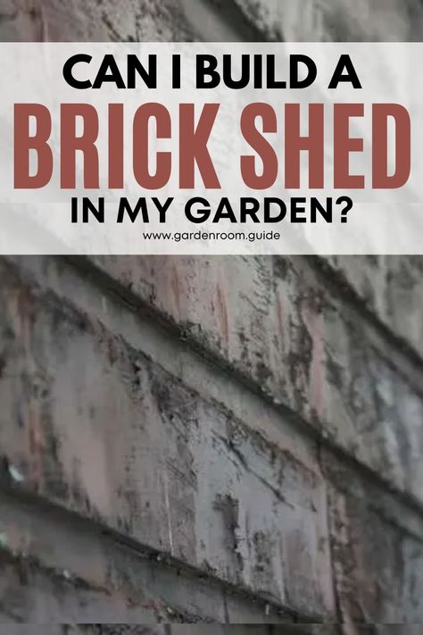 A brick shed in the garden creates a solid structure that’s ideal for storing furniture and equipment. Before starting construction, be sure to understand if planning permission is required. Brick Potting Shed, Brick Garden Shed, Brick Built Garden Room, Brick Shed Ideas, Brick Shed, Brick Face, Pallet Shed, Bricks Diy, Brick Garden