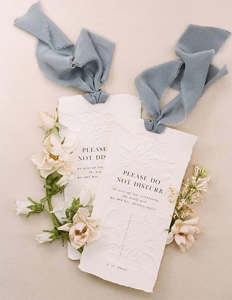 creative and chic letterpress wedding stationery with long ribbon tie on the top Please Do Not Disturb, Newly Wed, 카드 디자인, Do Not Disturb, Beautiful Wedding Invitations, Glitter Wedding, Ribbon Design, Wedding Invitations Diy, Wedding Stationary