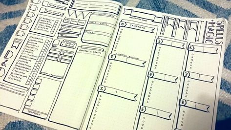 Dnd Character Notebook Ideas, Dnd Bujo, Pathfinder Character Sheet, Dnd Notes, Dnd Notebook, Dnd Props, Dnd Journal, Pathfinder Game, Dnd Character Sheet