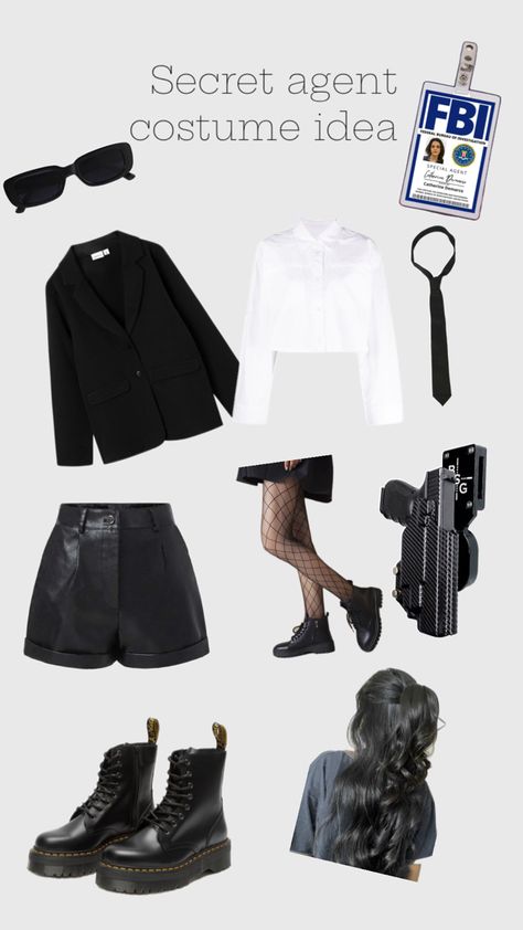 Fbi Kostüm Damen, Halloween Spy Costume, Agent Halloween Costumes, Secret Agent Halloween Costume, Fbi Agent Halloween Costume, Schoolgirloutfit Halloween, Secret Service Costume, Detective Halloween Costume, Fbi Agent Costume