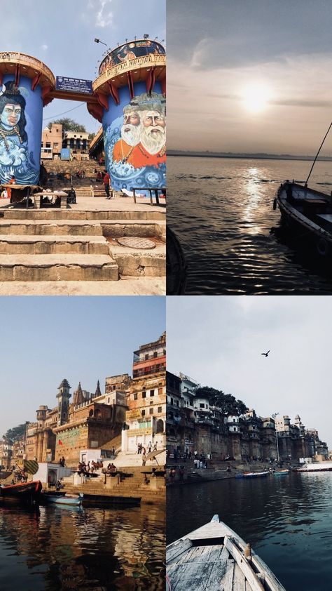 Varanasi Instagram Story, Banaras Asthetic Picture, Ayodhya Snap, Ayodhya Aesthetic, Banaras Trip, Varanasi Photography Beautiful, December Travel, Vrindavan Photography Pictures, Sunset Quotes Instagram