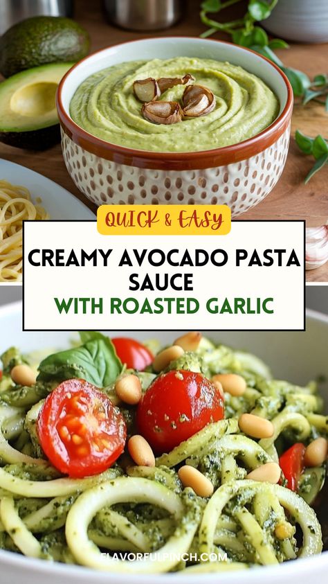 Try this refreshing green pasta sauce with ripened avocado, basil leaves, roasted garlic, and parmesan, a perfect Easy Creamy Avocado Pasta Sauce With Roasted Garlic.You can add spinach for more healthier tiwst#AvocadoRecipes#Avocadopasta#pastasauce Avocado Pasta Sauce Easy, Avocado Pasta Recipes, Cream Cheese Pasta Sauce, Avocado Pasta Sauce, Healthy Pasta Sauce, Green Pasta Sauce, Avocado Sauce Pasta, Vegan Pesto Sauce, Creamy Avocado Pasta