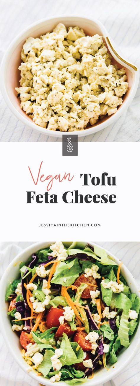 Cheese Substitute, Tofu Feta, Vegan Feta, Vegan Feta Cheese, Vegan Cheese Recipes, Tempeh Recipes, Vegan Tofu, Healthy Vegan Snacks, Cake Vegan