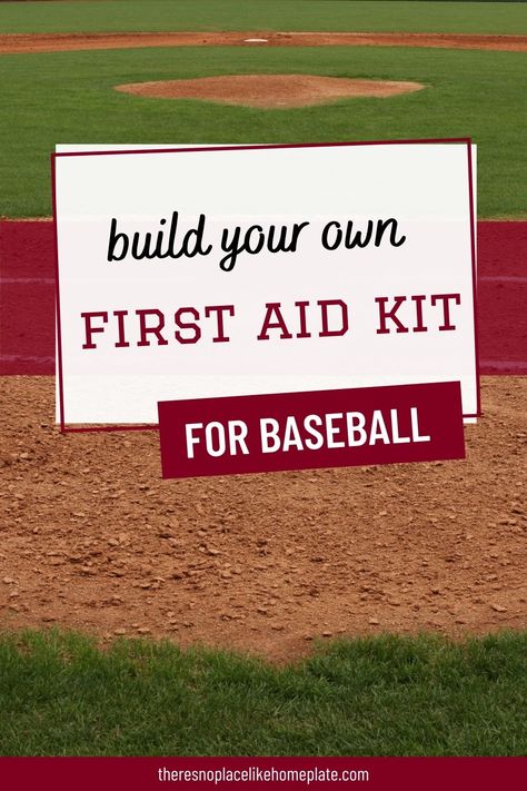 Organize Dugout Baseball, Diy First Aid Kit For Sports, Softball First Aid Kit, Baseball Team Mom Organization, Baseball First Aid Kit, Sports First Aid Kit, Baseball Tournament Snacks, Travel Baseball Food Ideas, Travel Baseball Mom Must Haves