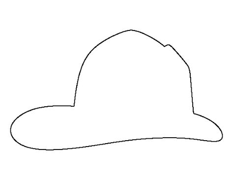 Fireman hat pattern. Use the printable outline for crafts, creating stencils, scrapbooking, and more. Free PDF template to download and print at http://patternuniverse.com/download/fireman-hat-pattern/ Fireman Hat Template, Fireman Quilt, Fireman Crafts, Fire Safety Preschool, Printable Outline, Fire Safety Week, Coloring Crafts, Fireman Hat, Fireman Party