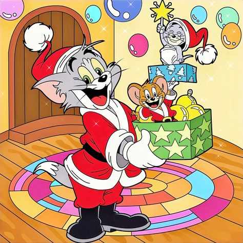 Tom Og Jerry, Santa Claus Drawing, Saturday Cartoon, Disney Characters Christmas, Tom Y, Tom And Jerry Pictures, Tom And Jerry Wallpapers, Xmas Drawing, Tom Et Jerry