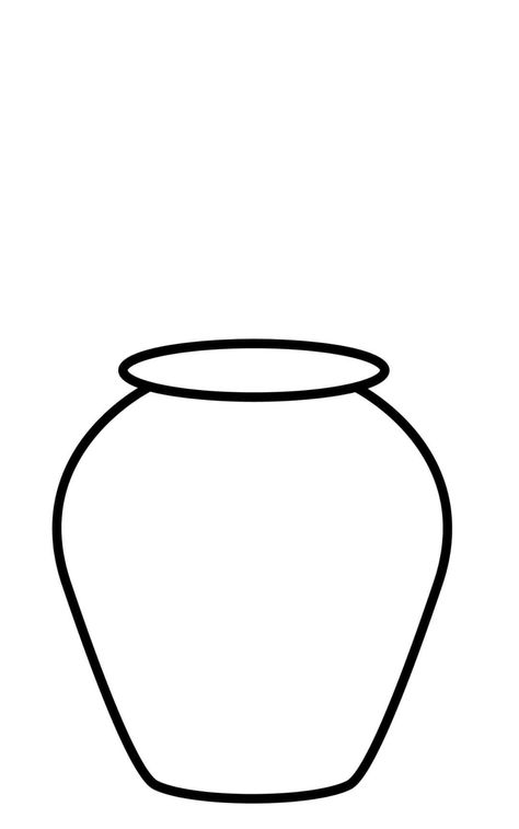 Flower Vase Outline, Standard Wedding Invitation Size, Vase Outline, Vase Template, Tracing Pictures, Lounge Art, Black Lives Matter Art, Wedding Invitation Size, Single Line Drawing