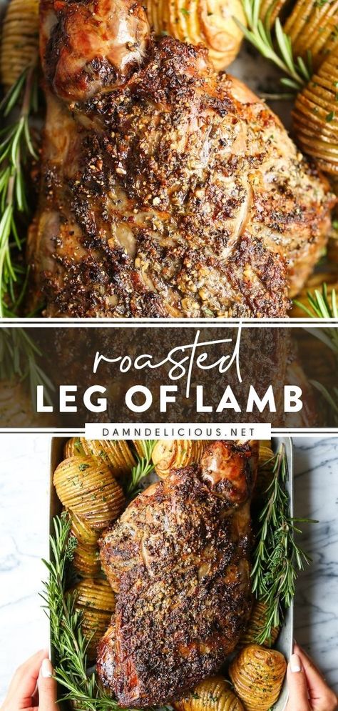 ROASTED LEG OF LAMB Baked Leg Of Lamb, Lamb Thigh Recipe, Leg If Lamb Recipe, Roast Lamb Christmas Dinner, Leg Of Lamb Christmas Dinner, Christmas Leg Of Lamb Recipes, Best Lamb Leg Recipes, Leg Of Lamb Dinner Ideas, How To Cook A Lamb Leg