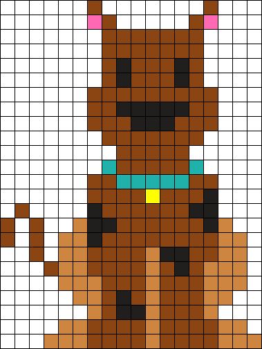 Scooby Doo Perler Bead Pattern | Bead Sprites | Characters Fuse Bead Patterns Scooby Doo Pearl Beads, Meaty Beads, Pony Bead Projects, Kandi Cuffs, Beads Patterns, Fuse Bead Patterns, Art Perle, Pony Bead Patterns, Perler Bead Templates