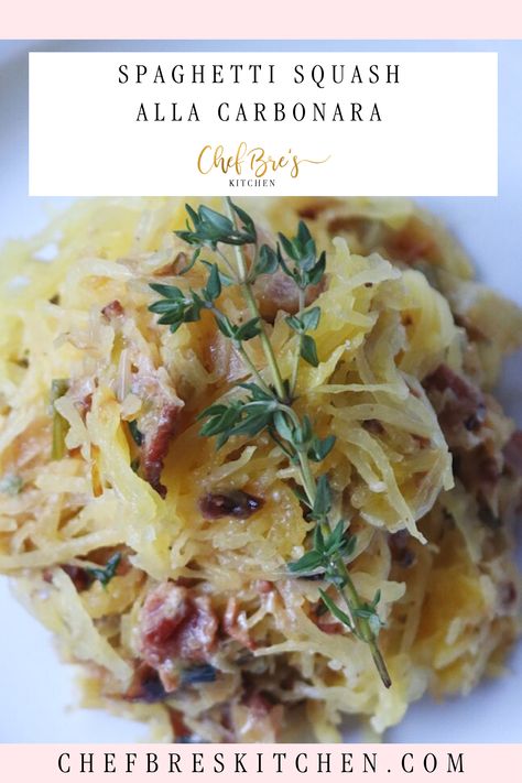 The most flavorful, tasty, and family friendly Spaghetti Squash Alla Carbonara! 🍝 Can't get enough of this incredible recipe! #spaghettisquash #carbonararecipes #familyfriendlyrecipes Spaghetti Squash Asparagus Recipes, Cabonara Recipes, Spaghetti Squash Carbonara, Squash Carbonara, Creamy Spaghetti, Incredible Recipes, Asparagus Recipe, Eating Recipes, Delicious Dinner Recipes