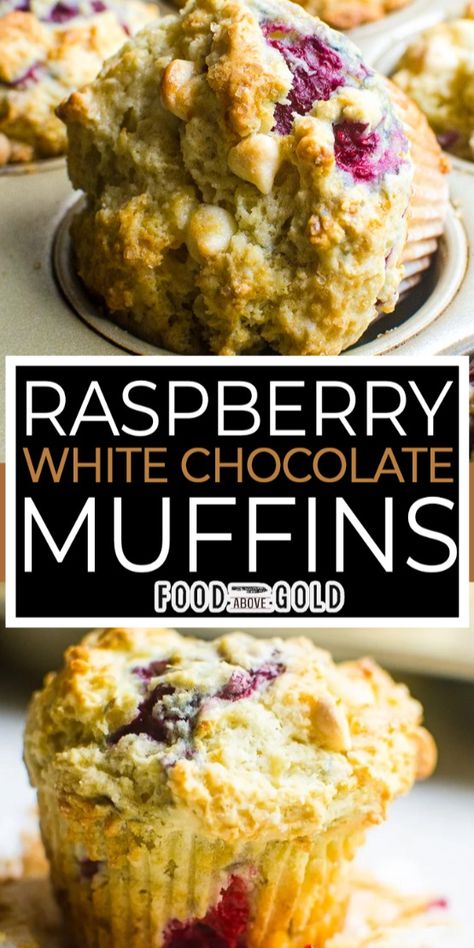 These raspberry white chocolate muffins are everything you want in a bakery-style treat: sky-high, moist, and bursting with flavor! The tangy raspberries and toasted white chocolate chips shine, while the dense texture ensures a perfect bite every time. Unlike traditional muffins, these stay perfectly risen and don't let the fruit or chocolate sink. Make this raspberry muffin recipe for a delightful breakfast or snack! Raspberry White Chocolate Muffins, Casseroles For A Crowd, Eggs Casserole, Raspberry And White Chocolate Muffins, Chocolate Muffins Recipe, Recipe With Eggs, Raspberry Muffin Recipes, Casserole Pasta, White Chocolate Muffins