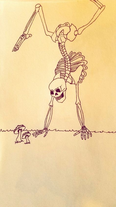 Skeleton doing handstand in field Running Skeleton Tattoo, Handstand Tattoo, Handstand Drawing, Skeleton Dancing With Woman Tattoo, Tiny Dancing Skeleton Tattoo, Skeleton Dancing Tattoo, Skeleton Doing Yoga Tattoo, Handstand, Art Appreciation