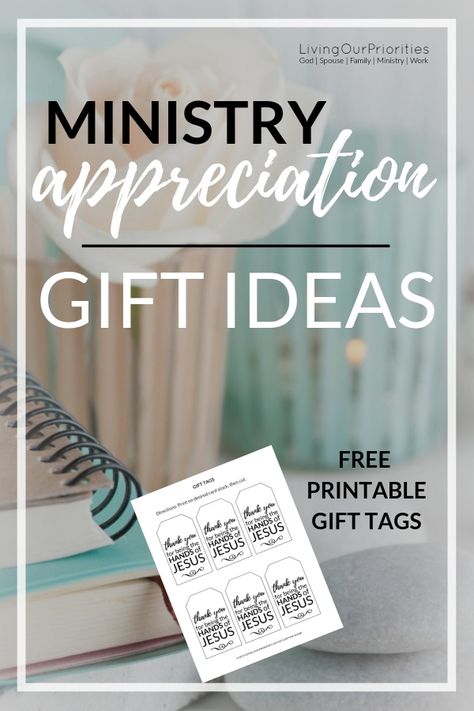 6 ministry appreciation gift ideas! FREE PRINTABLE GIFT TAG #ministryappreciation #giftideas #printablegifttags #freeprintablegifttags #returntheblessing #livingourpriorities Worship Team Appreciation Gifts, Church Appreciation Gifts, Kids Ministry Appreciation Gifts, Catechist Appreciation Gifts, Church Volunteer Gifts, Volunteer Bulletin Board Ideas, Gifts For Church Volunteers, Ministry Appreciation Gifts, Church Volunteer Appreciation Gifts