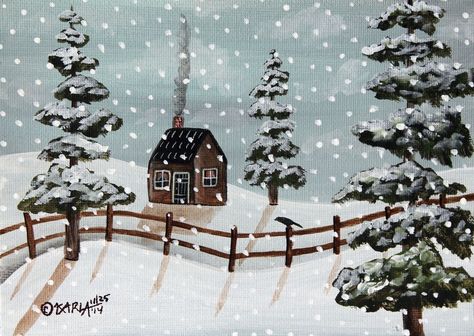 Education Tattoos, Tattoos Architecture, Karla Gerard, Landscape Winter, Holiday Canvas, Craft Painting, Country Paintings, Quotes Art, Elementary Art Projects