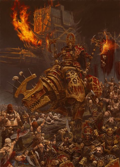 Khorne: illustration for Games Workshop’s book Warhammer: Warriors of Chaos. Space Marine Art, Contemporary Fantasy, Warhammer 40k Art, Fantasy Battle, Warhammer Art, Warhammer 40k Artwork, Warhammer Fantasy, Arte Fantasy, Warhammer 40000