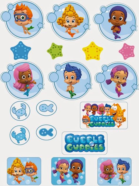 Bubble Guppies Theme, Bubble Guppies Cake, Bubble Guppies Birthday Party, Bubble Guppies Party, Bubble Guppies Birthday, Ladybug Party, Printable Ideas, Bubble Guppies, Frozen Birthday Party