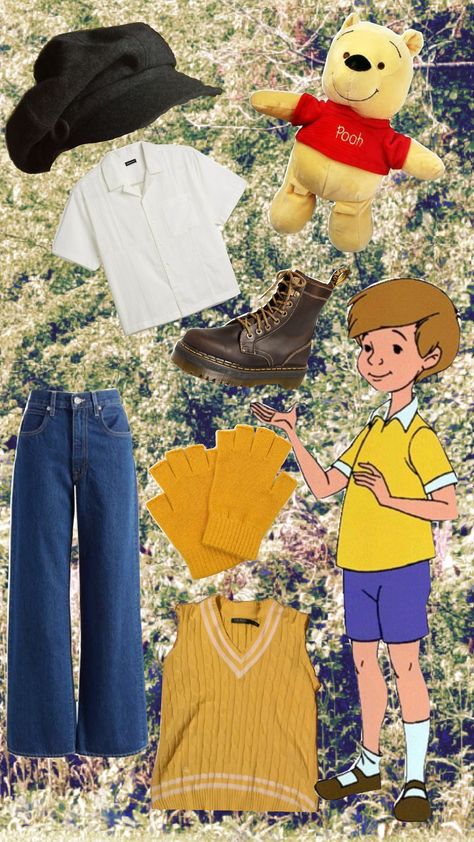 Christopher Robin Christopher Robin Costume, Robin Halloween Costume, Christopher Robin Movie, Winnie The Pooh Halloween, Robin Costume, Homecoming Outfit, Halloween Couple, Duo Halloween Costumes, Couple Costumes