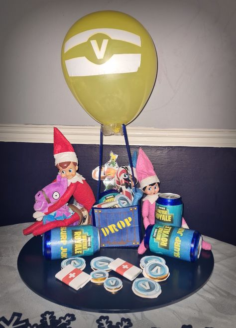 Elf On The Shelf Fortnite Ideas, Fortnite Elf On The Shelf Ideas, Elf On The Shelf Fortnite, Elf Fortnite, Fortnite Christmas, Awesome Elf On The Shelf Ideas, Elf Activities, Elf Antics, Elf Fun