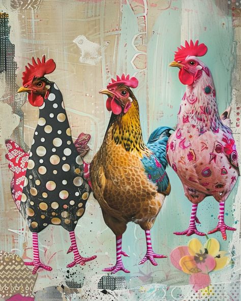 Emilee Stone, Collage Artist & Creative (@collage.soup) • Instagram photos and videos Chicken Collage Art, The Weekend Collage, Collage Chicken, Animal Head Decor, Animal Collage, Postcard Ideas, Creative Collage, Free Collage, Bird Paintings