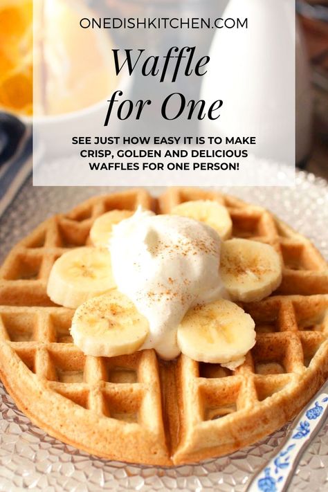 1 Waffle Recipe, One Serving Waffle Recipe, Waffle Recipe Easy Small Batch, Mini Waffle Recipe For One, Single Waffle Recipe Easy, One Person Waffle Recipe, Small Batch Of Waffles Recipe, Small Batch Waffle Batter, Single Waffle Maker Recipes