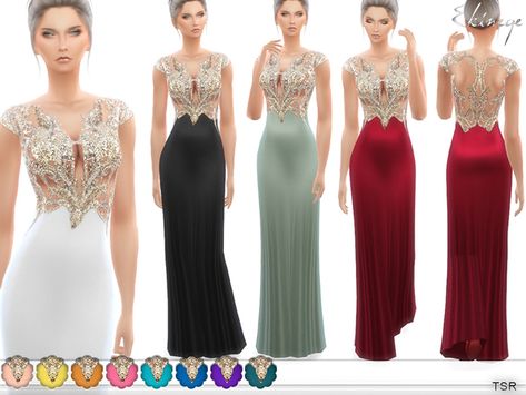 ekinege's Embellished Gown Spring Formal Dresses Short, Sims Dresses, Sims Dress, Red Dress Formal, Dress Short Tight, Formal Dresses Short Tight, Spring Dresses Classy, Baby Blue Prom Dresses, Sims Clothes