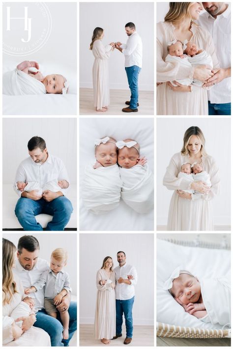 Check out the blog! This session in particular is one that felt a little intimidating at first (if I’m being 100% transparent). The idea of two newborns PLUS a 17 month old brother being photographed together can seem a bit scary. Hello Jude Photography is a North Georgia Newborn Full-Service Photographer specializing in luxury family, maternity, newborn, and baby photography. #newbornphotography #familyphotography Twin Baby Photography, Twin Newborn, Newborn Twins Photography, Twin Pictures, Twin Photography, Twin Photos, Luxury Family, Newborn Baby Photoshoot, Newborn Twins