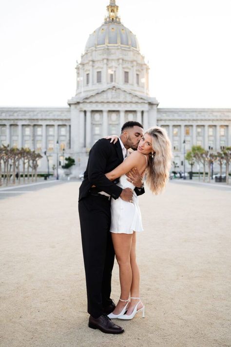 San Francisco City Hall Civil Ceremony, Sf City Hall Engagement Photos, San Francisco City Hall Engagement Photo, Latino Wedding, Hall Aesthetic, Sf City Hall Elopement, Court Pictures, City Hall Wedding Photos, San Francisco City Hall Elopement