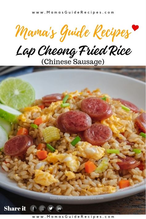 Fried Rice Chinese, Lap Cheong, Chinese Fried Rice, Mexican Salsa Recipes, Sausage Ingredients, Char Siu Pork, Hawaiian Recipes, Chinese Sausage, Pinoy Recipes